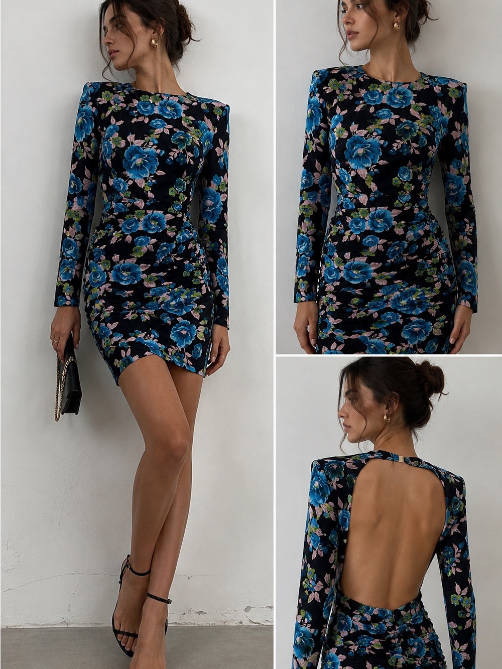 💙🌸 ZARA Floral Open Back Mini Dress | NWT | Size M | Statement Party Dress 🌸💙